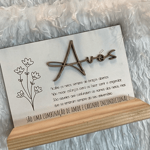 Plaquinha para os avós com base em mdf branco