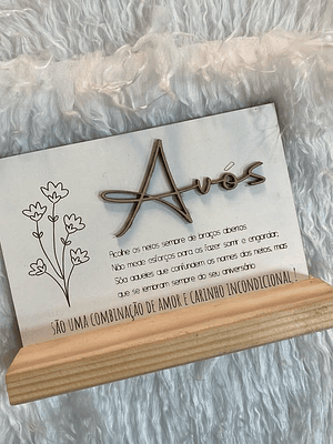 Plaquinha para os avós com base em mdf branco