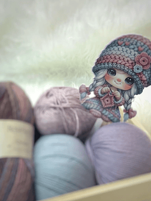 Topo de bolo personalizado com temática de croché