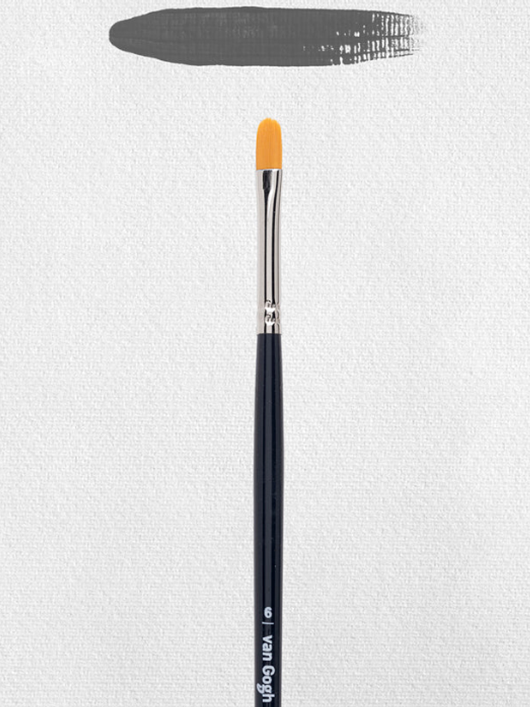 Pincel para óleo e acrílico com cerdas sintéticas série 296 número 6 1