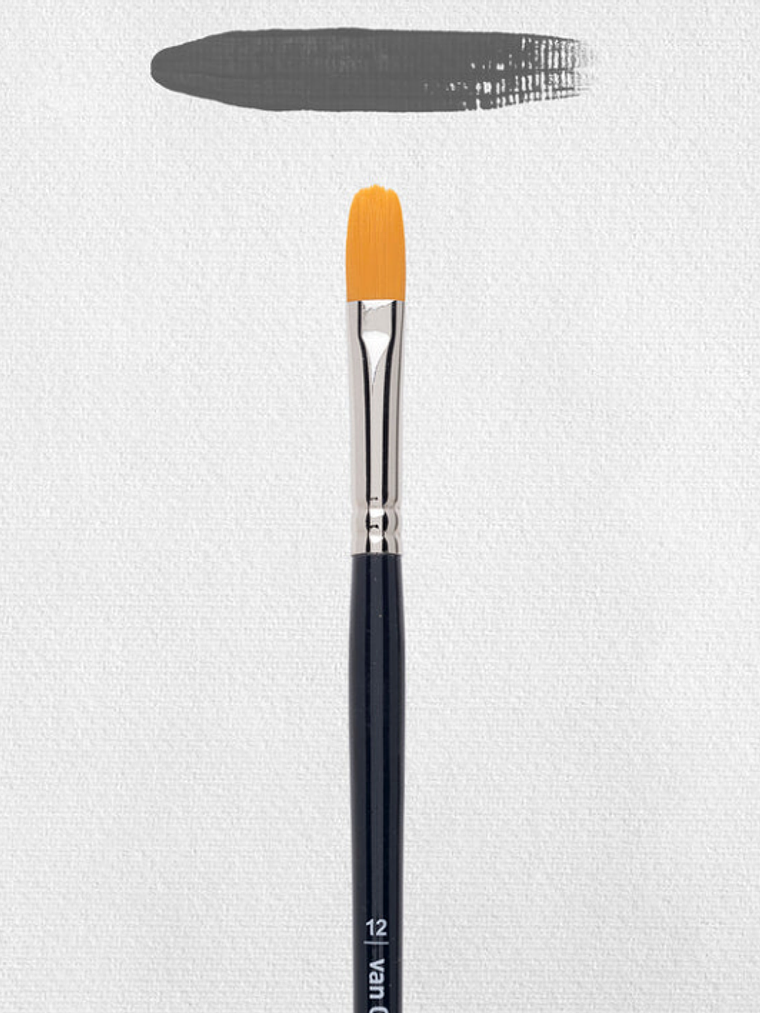 Língua de gato para óleo e acrílico com cerdas sintéticas série 296 número 12 1