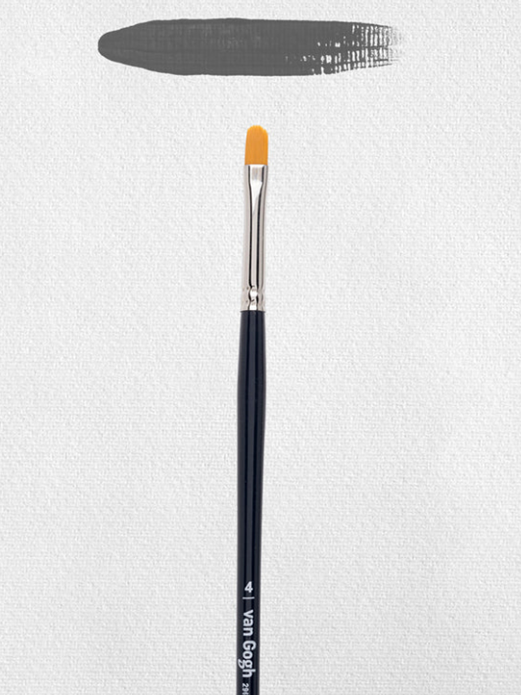 língua de gato para óleo e acrílico com cerdas sintéticas série 296 número 4 1