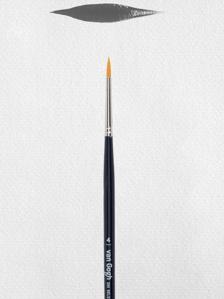 pincel redondo para óleo e acrílico com cerdas sintéticas série 296 número 4 1