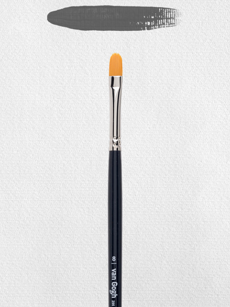 Língua de gato para óleo e acrílico com cerdas sintéticas série 296 número 8 1