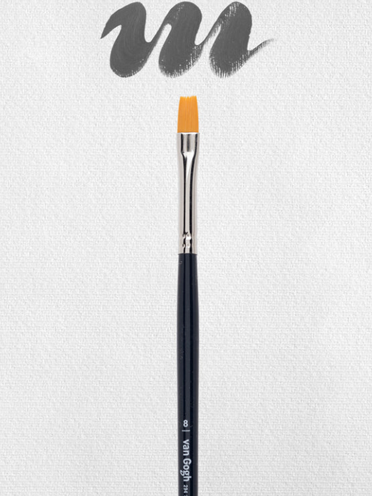 Pincel espatulado para óleo e acrílico com cerdas sintéticas série 294 número 8 1