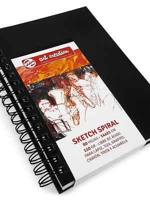 TALENS ART CREATION SKETCH SPIRAL NEGRO 21.5x28 cm 110 g 80 hojas