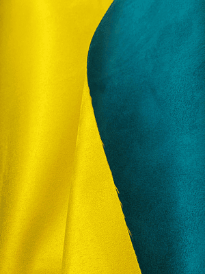 Camurça dupla amarelo vs verde água 