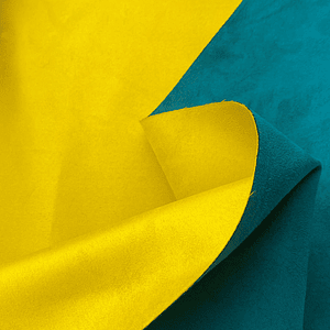 Camurça dupla amarelo vs verde água 