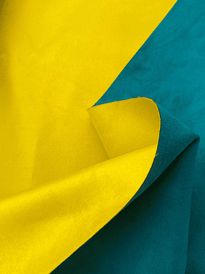 Camurça dupla amarelo vs verde água 