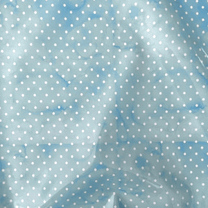 Tecido plastificado azul com bolinhas brancas