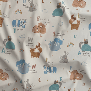 Tecido impermeável vs forrado com malhinha com animais 