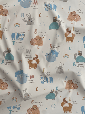 Tecido impermeável vs forrado com malhinha com animais 