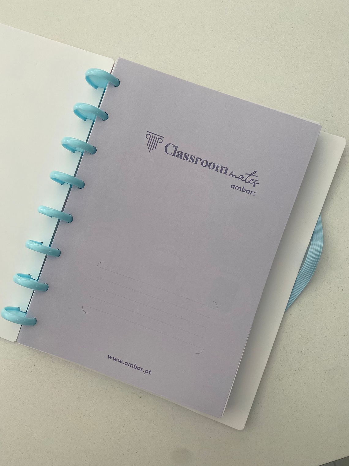 Caderno Inteligente A5- Fundo Rosa E Azul Com Corações Brancos Com Brilhantes  2