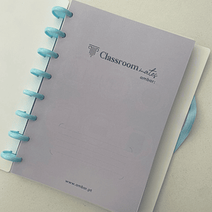 Caderno Inteligente A5- Fundo Rosa E Azul Com Corações Brancos Com Brilhantes 