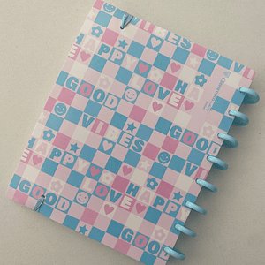 Caderno Inteligente A5- Rosa e Azul Com Letrinhas 