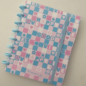 Caderno Inteligente A5- Rosa e Azul Com Letrinhas 