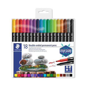 Double-ended permanent pens staedtler 18 canetas 