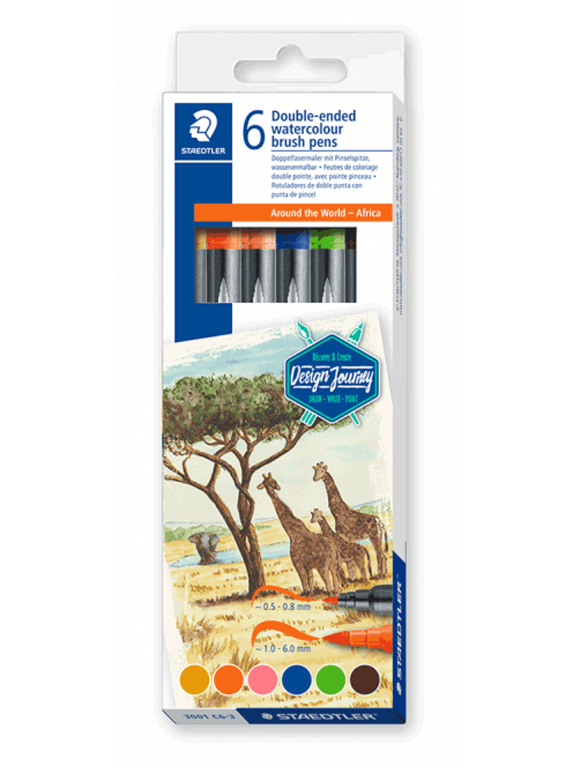  Double-ended watercolour brush pen Africa 6 canetas | STAEDTLER 1