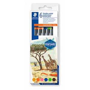  Double-ended watercolour brush pen Africa 6 canetas | STAEDTLER