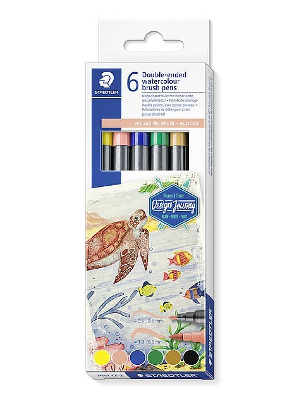  Double-ended watercolour brush pen Australia 6 canetas | STAEDTLER 1