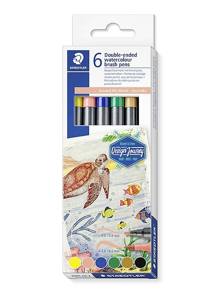  Double-ended watercolour brush pen Australia 6 canetas | STAEDTLER 1