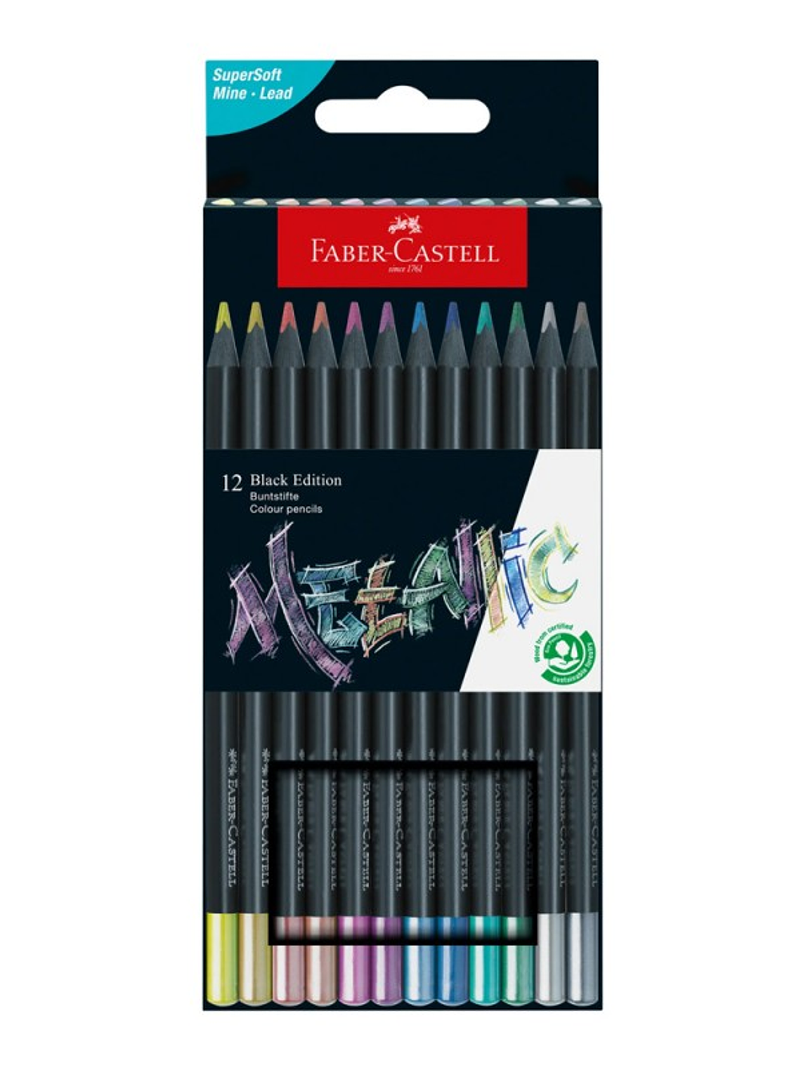Faber Castell 12 colour pencils black edition Metalic  1