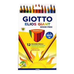 GIOTTO ELIOS GIANT WOOD FREE TRIANGULAR 12 PENCILS 