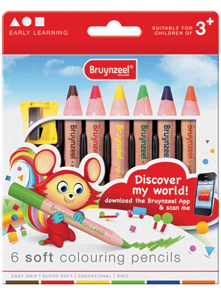 Bruynzeel | 6 soft colouring pencils  1