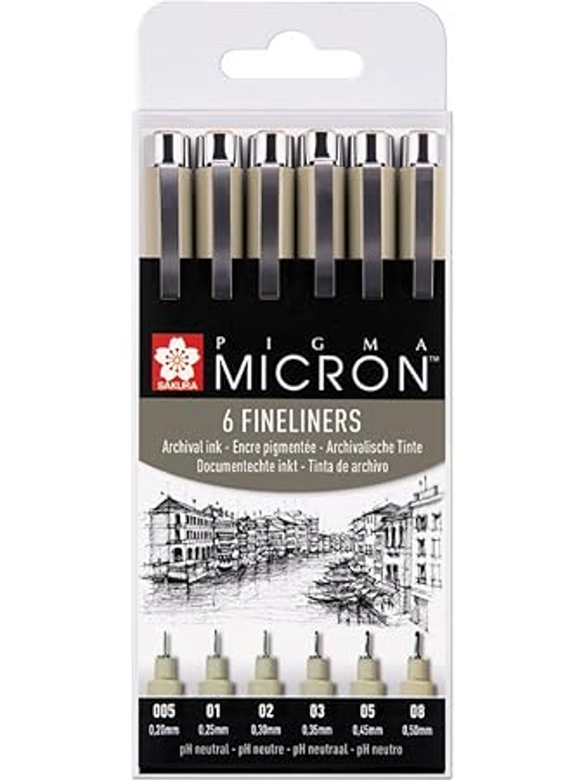 PIGMA MICRON 6 FINELINERS  1