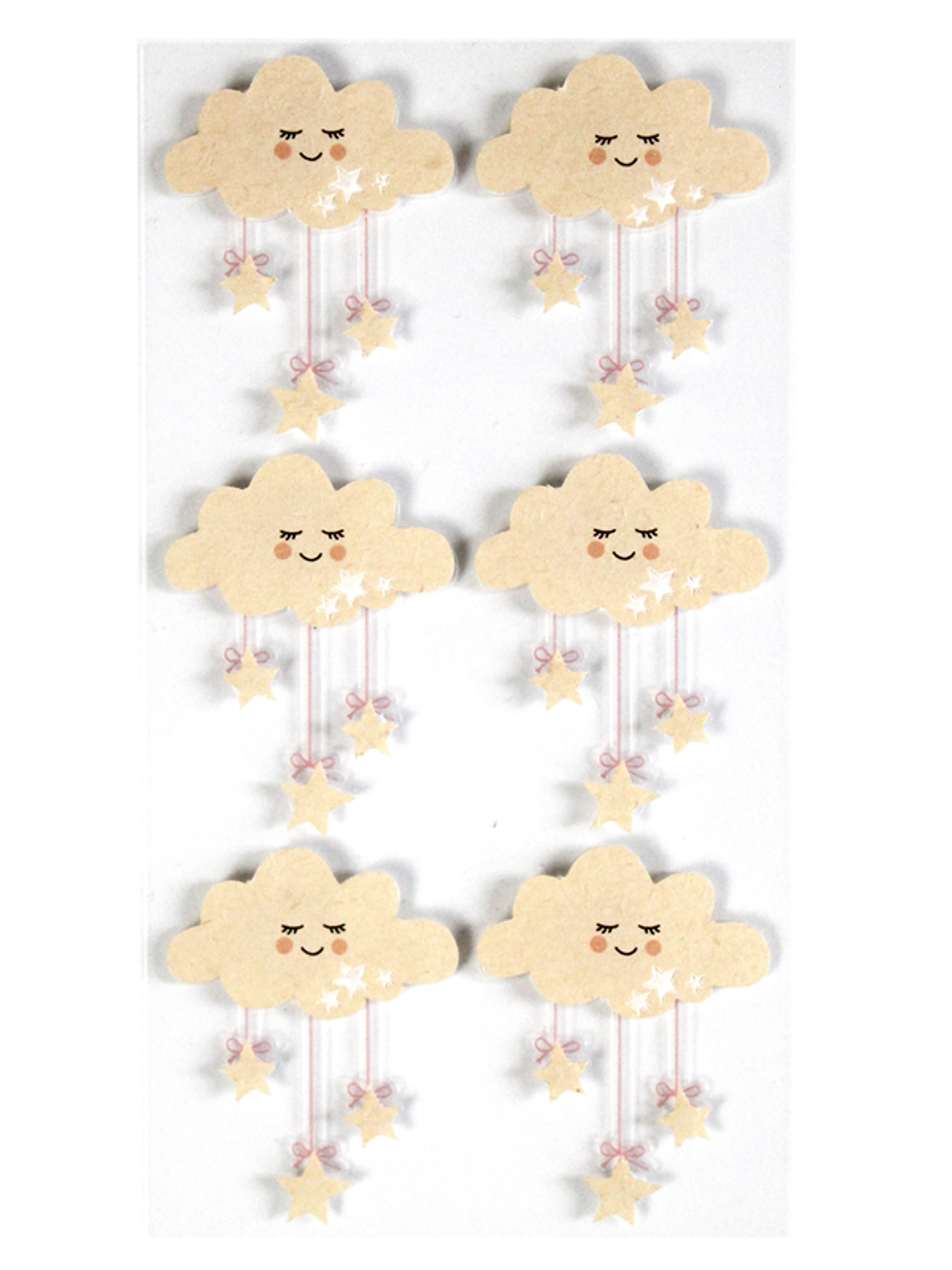 Set de 6 adesivos de Nuvem Rosa 1