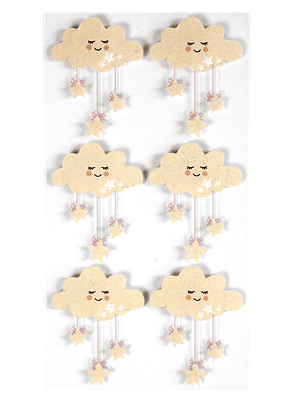 Set de 6 adesivos de Nuvem Rosa