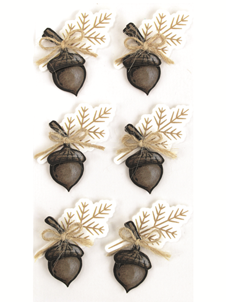 Set 6 adesivos de bolotas 1