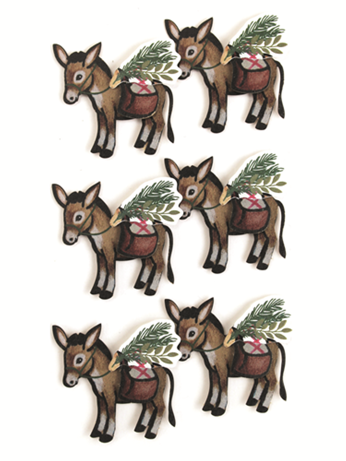 SET 6 adesivos com póneis e ramagens  1