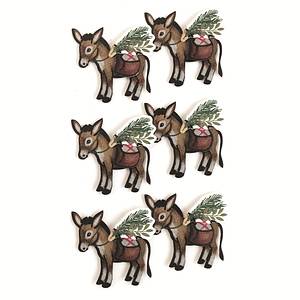 SET 6 adesivos com póneis e ramagens 