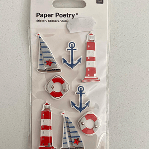 SEt de 8 adesivos alusivos ao mar  