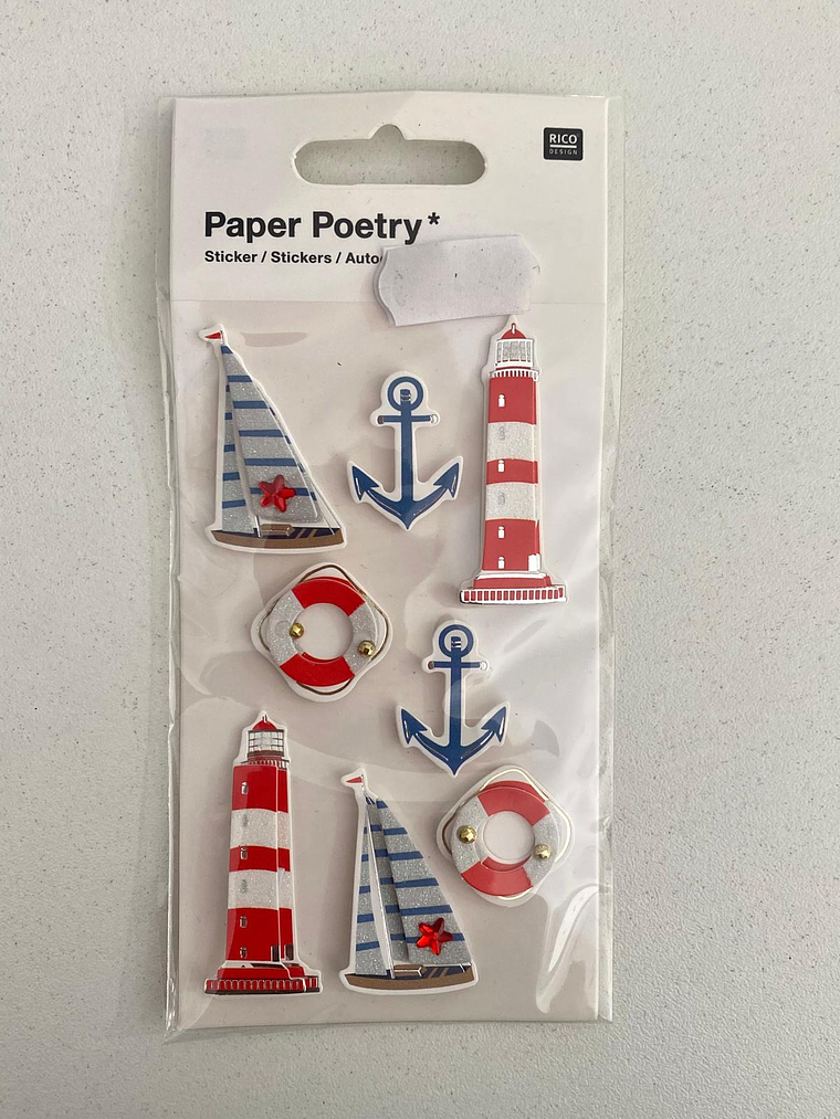 SEt de 8 adesivos alusivos ao mar   1