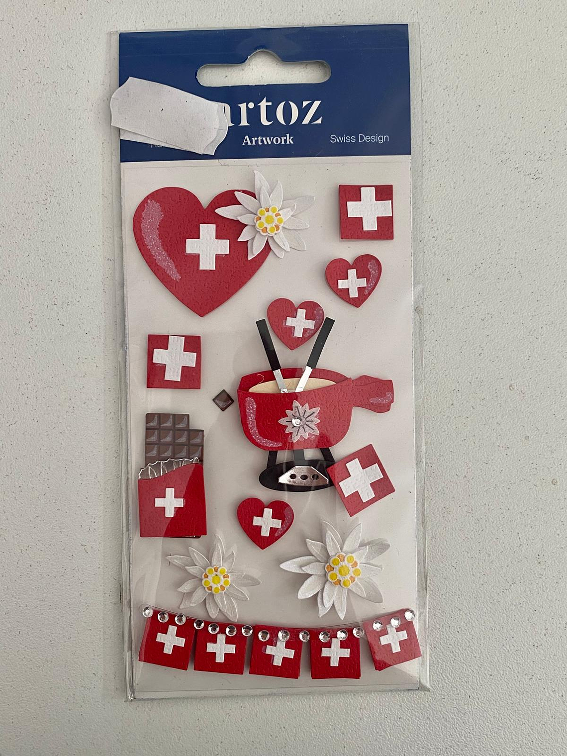 Set de adesivos com corações e e chocolate  1