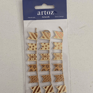 Set de adesivos com 3 filas de bandeiras 