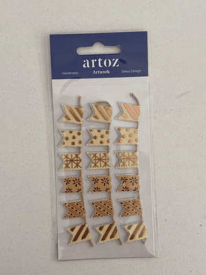 Set de adesivos com 3 filas de bandeiras 