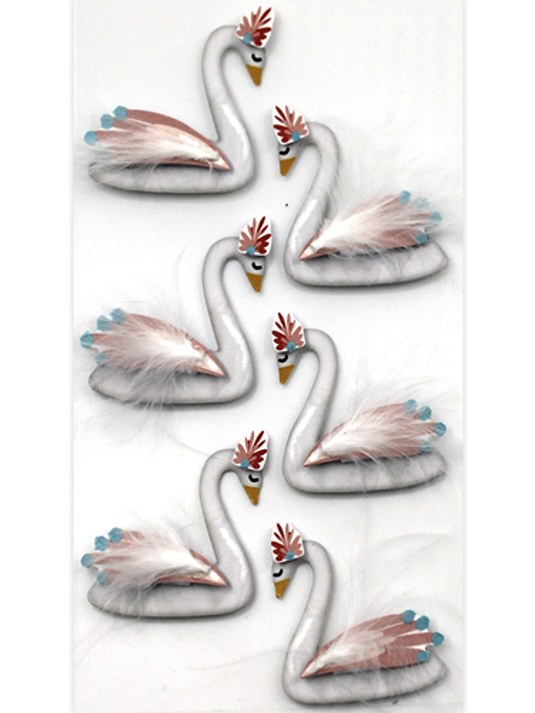 Set 6 adesivos de cisnes  1