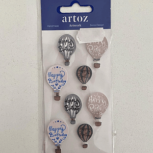 Set 8 adesivos de balões de ar quente 