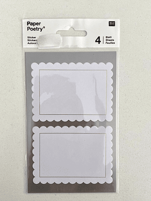 Set 4 folhas com etiquetas 