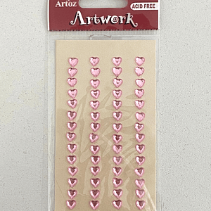 Set pérolas em formato de coração rosa 