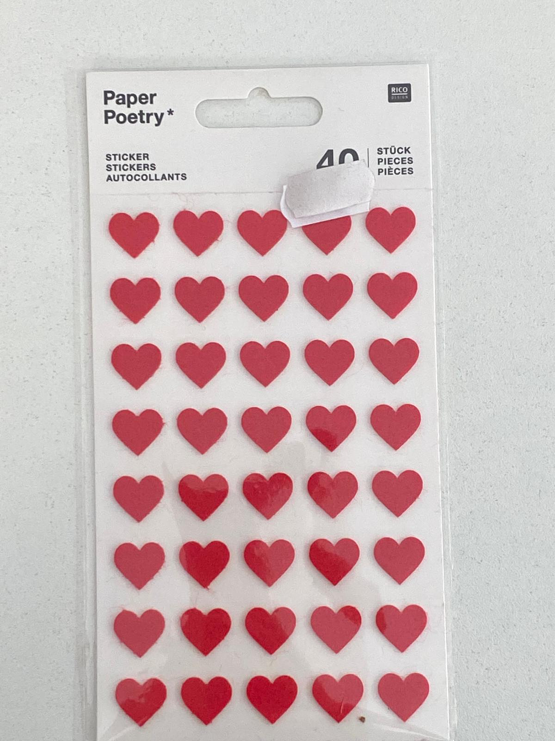 Set de adesivos em formato de coração  1