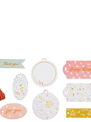 Etiquetas sortidas com Flores 