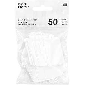 Etiquetas de presente de papel branco