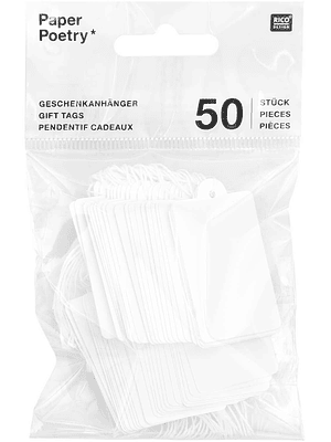 Etiquetas de presente de papel branco