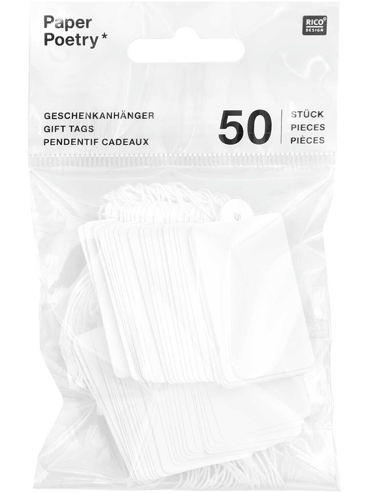 Etiquetas de presente de papel branco 1