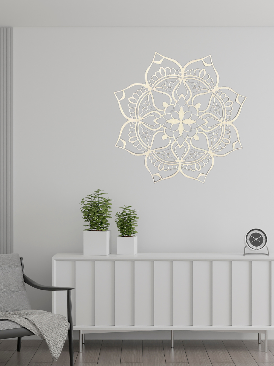 Painel Decorativo Mandala em choupo  1