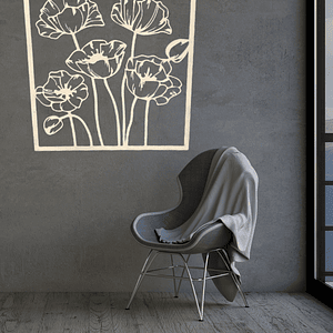 Painel Decorativo com flores em choupo 
